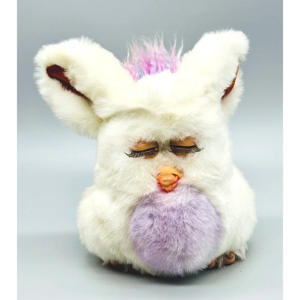 Tiger Electronics Furby White‎ Purple Lavender 2005 Emoto Tronic Plush Toy 59294